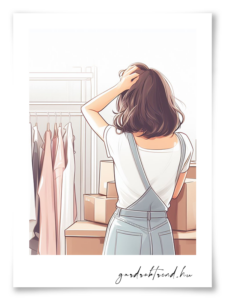 Gardróbszekrény előtt álló nő