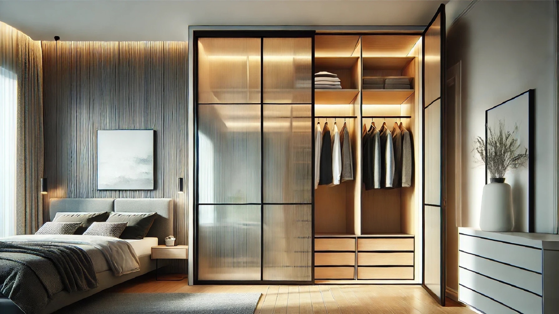 Tolóajtós gardróbszekrény