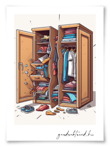 Tönkrement gardróbszekrény